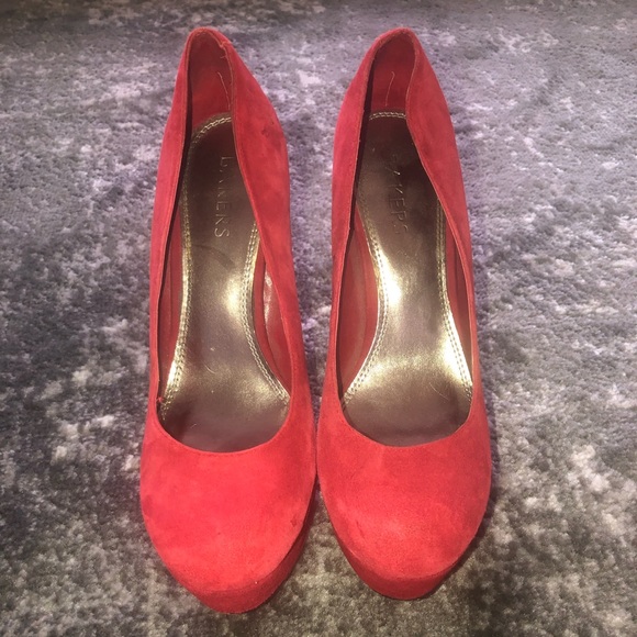 Hardly Worn 5” Red Suede Heel - Picture 5 of 6